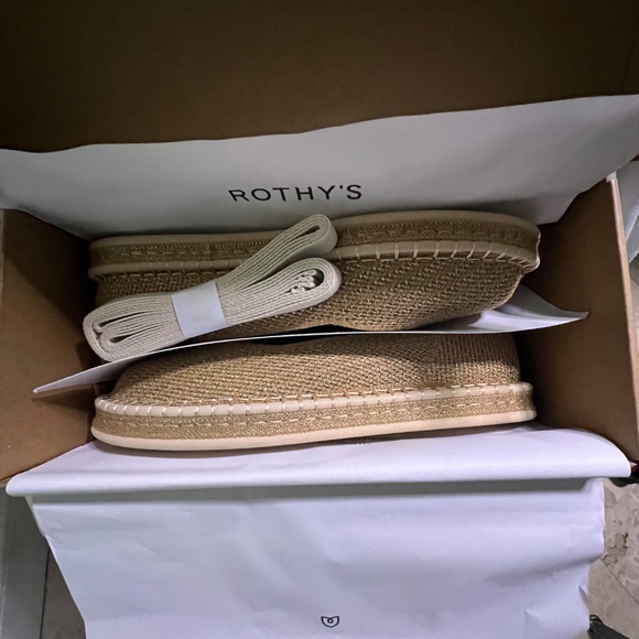 Rothy's The Espadrille Gold Stripe Size 9.5. New in Box! - Picture 12 of 15